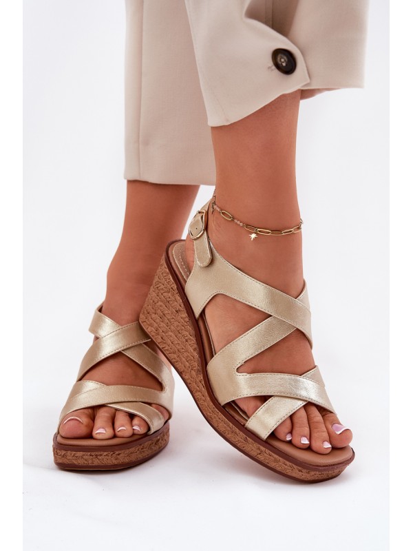 Wedge Sandals for Women Sergio Leone SK223 Gold 2