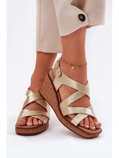 Wedge Sandals for Women Sergio Leone SK223 Gold