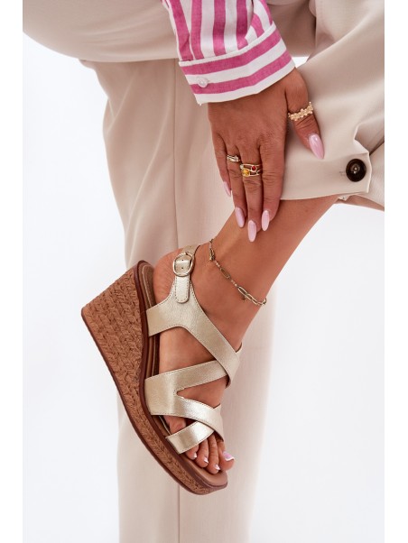 Wedge Sandals for Women Sergio Leone SK223 Gold