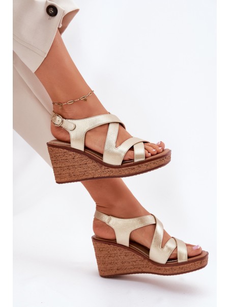 Wedge Sandals for Women Sergio Leone SK223 Gold