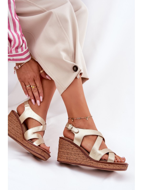 Wedge Sandals for Women Sergio Leone SK223 Gold