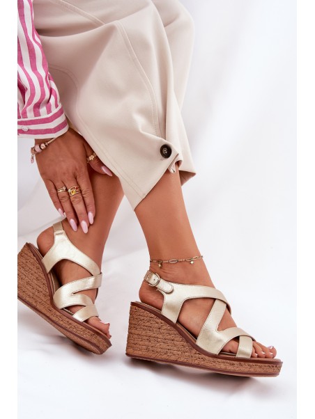 Wedge Sandals for Women Sergio Leone SK223 Gold