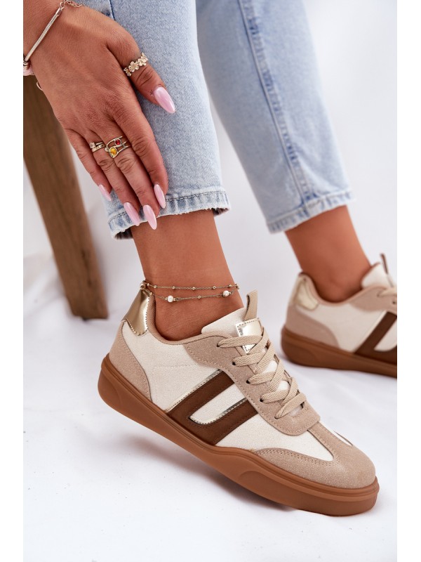 Women's Sneakers Made Of Eco Suede Beige Satylies