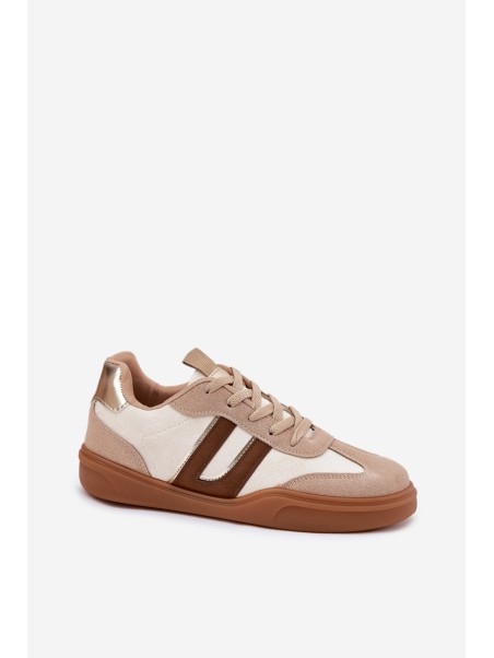 Women's Sneakers Made Of Eco Suede Beige Satylies