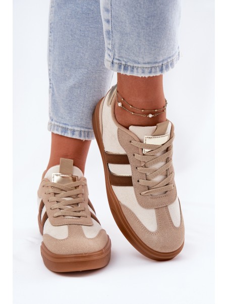 Women's Sneakers Made Of Eco Suede Beige Satylies