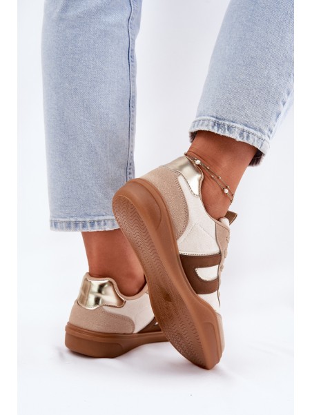 Women's Sneakers Made Of Eco Suede Beige Satylies