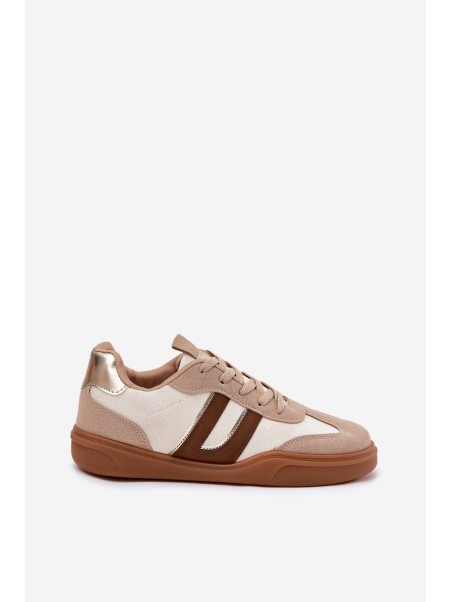 Women's Sneakers Made Of Eco Suede Beige Satylies