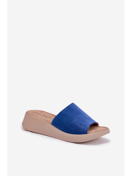 Women's Suede Wedge Sandals Panto Fino Blue RR267041