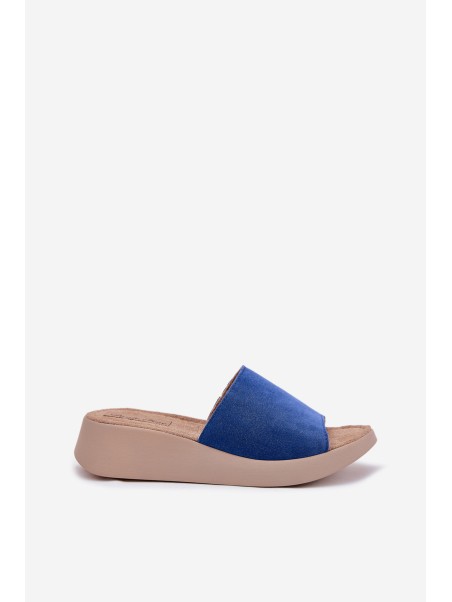 Women's Suede Wedge Sandals Panto Fino Blue RR267041