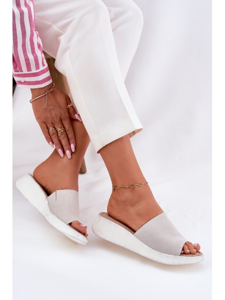 Suede Women Wedge Sandals Panto Fino RR267044 Gray