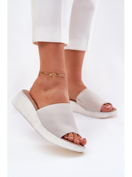 Suede Women Wedge Sandals Panto Fino RR267044 Gray