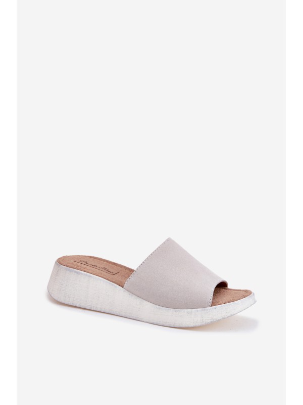 Suede Women Wedge Sandals Panto Fino RR267044 Gray