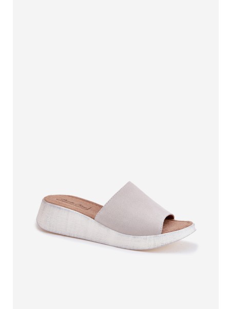 Suede Women Wedge Sandals Panto Fino RR267044 Gray