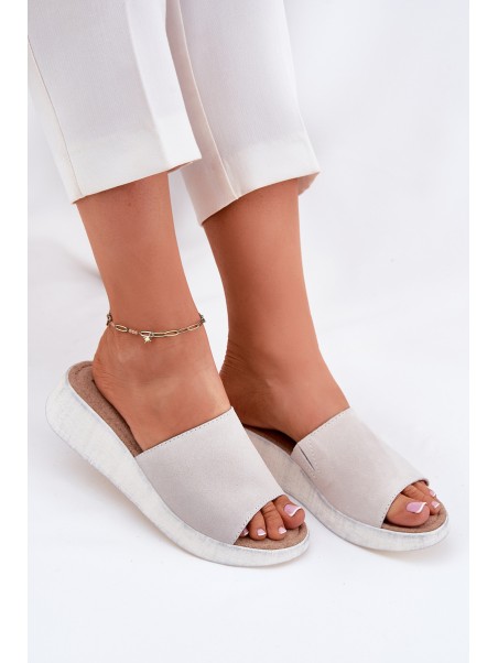 Suede Women Wedge Sandals Panto Fino RR267044 Gray