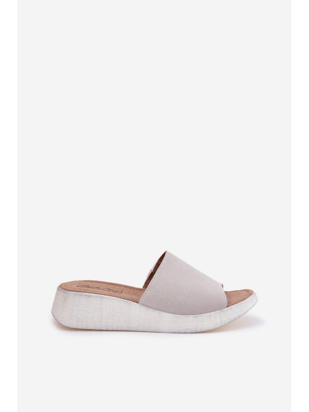 Suede Women Wedge Sandals Panto Fino RR267044 Gray