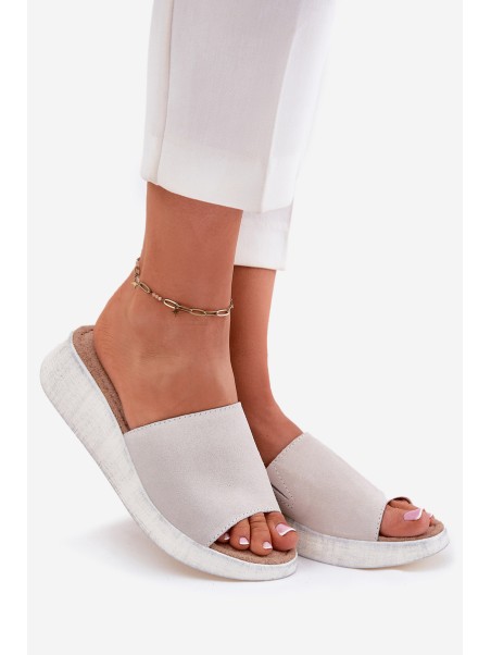 Suede Women Wedge Sandals Panto Fino RR267044 Gray