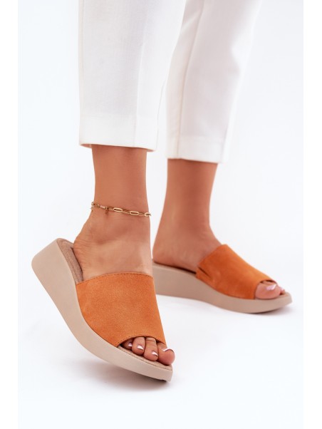 Women's Suede Wedge Sandals Panto Fino Orange RR267039