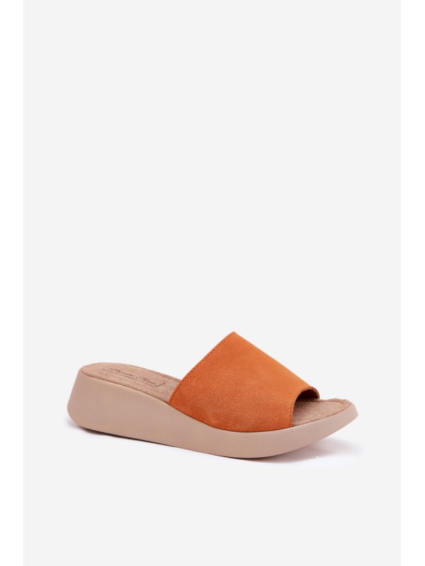 Women's Suede Wedge Sandals Panto Fino Orange RR267039