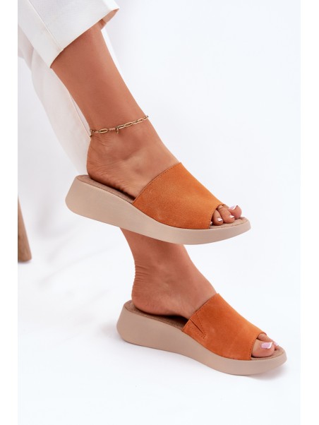 Women's Suede Wedge Sandals Panto Fino Orange RR267039