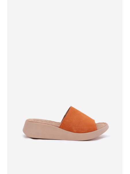 Women's Suede Wedge Sandals Panto Fino Orange RR267039