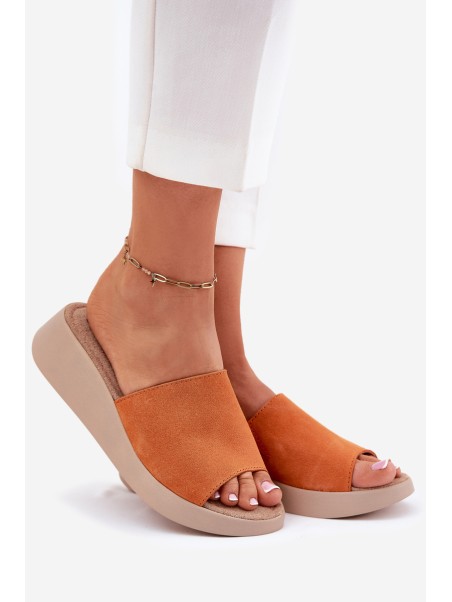Women's Suede Wedge Sandals Panto Fino Orange RR267039
