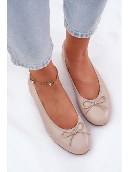 Leather Ballet Flats Women Maciejka P6800-04 Beige