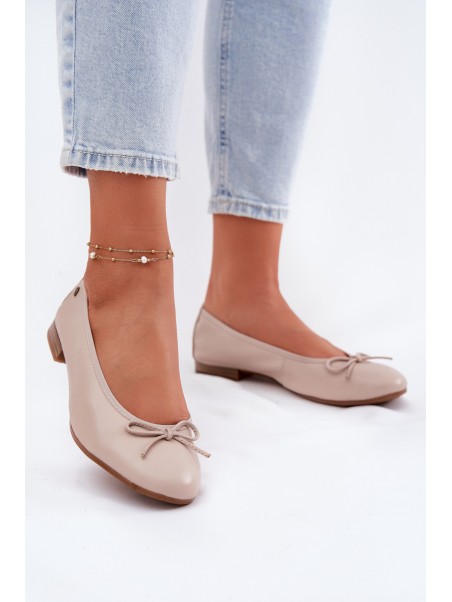 Leather Ballet Flats Women Maciejka P6800-04 Beige
