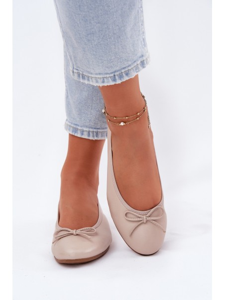 Leather Ballet Flats Women Maciejka P6800-04 Beige