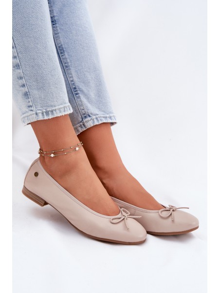 Leather Ballet Flats Women Maciejka P6800-04 Beige