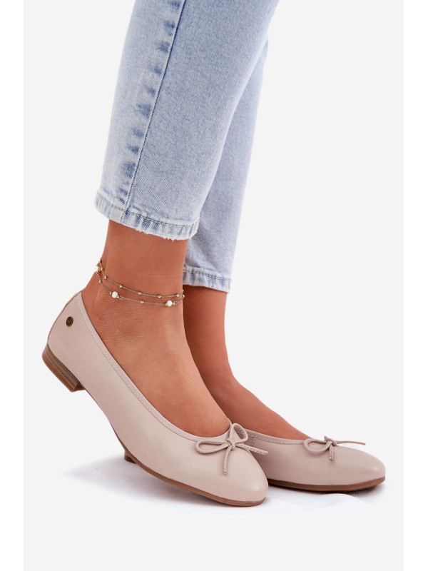 Leather Ballet Flats Women Maciejka P6800-04 Beige