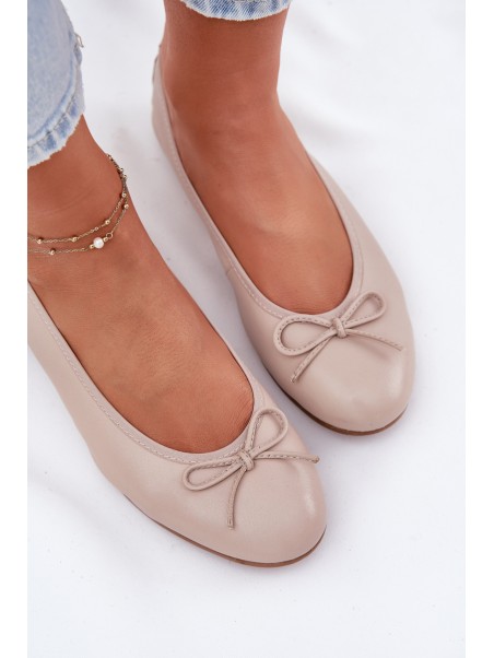 Leather Ballet Flats Women Maciejka P6800-04 Beige