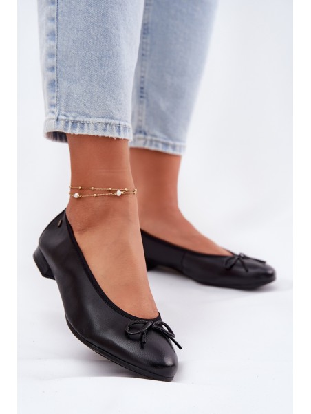 Leather Ballet Flats Women Maciejka P6800-01 Black