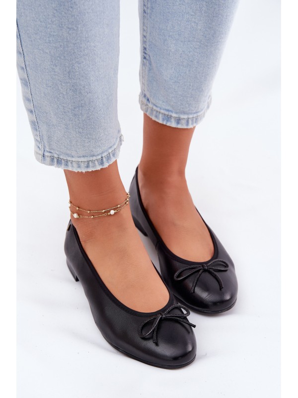 Leather Ballet Flats Women Maciejka P6800-01 Black