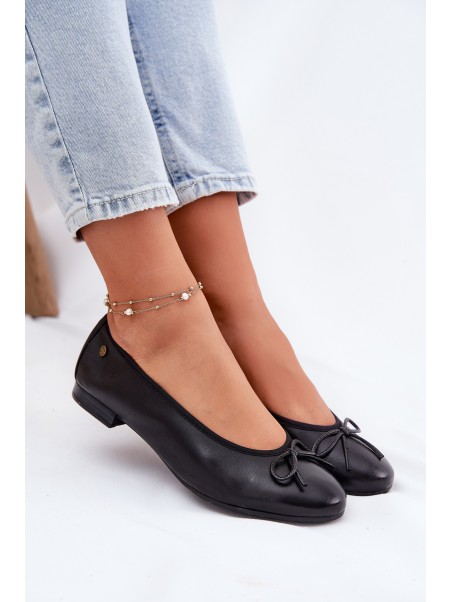 Leather Ballet Flats Women Maciejka P6800-01 Black