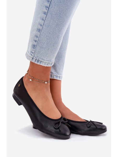 Leather Ballet Flats Women Maciejka P6800-01 Black