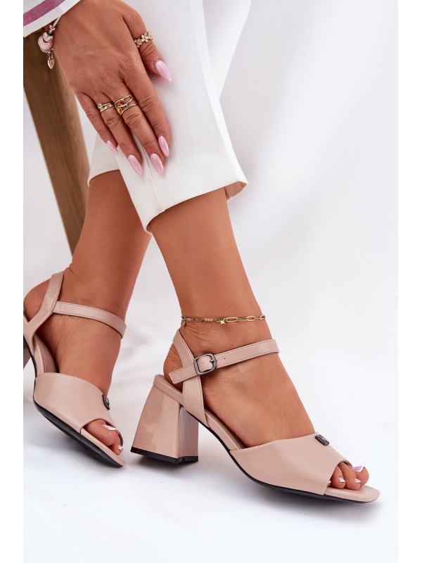 Women's Heeled Sandals Vinceza 62235 Beige