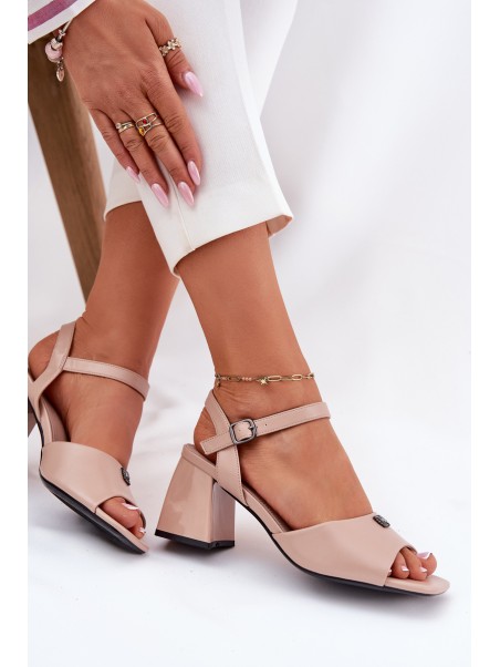 Women's Heeled Sandals Vinceza 62235 Beige