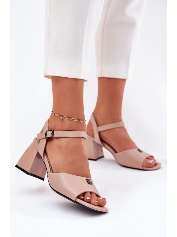 Women's Heeled Sandals Vinceza 62235 Beige