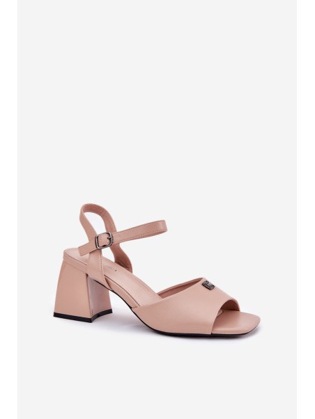 Women's Heeled Sandals Vinceza 62235 Beige