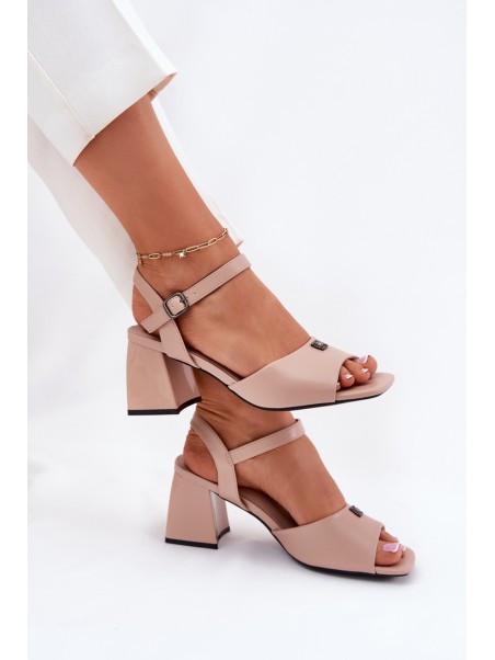 Women's Heeled Sandals Vinceza 62235 Beige