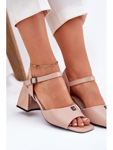 Women's Heeled Sandals Vinceza 62235 Beige