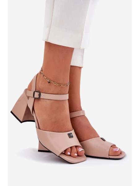Women's Heeled Sandals Vinceza 62235 Beige