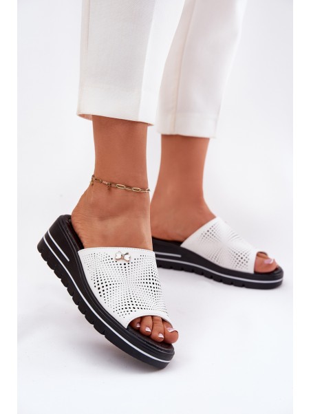 Ladies leather wedges Vinceza 41477 white