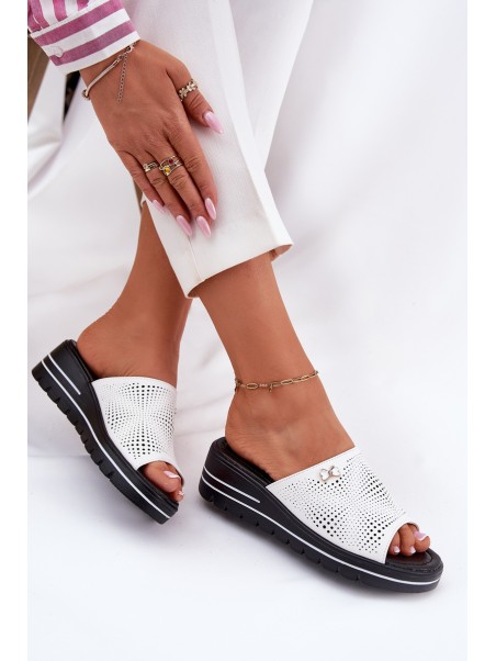 Ladies leather wedges Vinceza 41477 white
