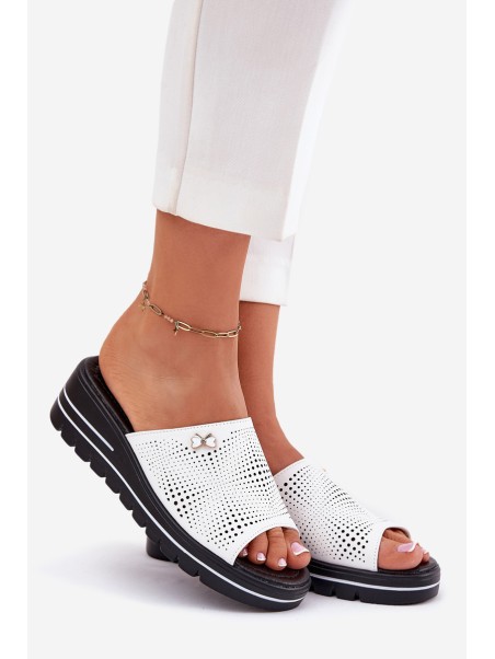 Ladies leather wedges Vinceza 41477 white