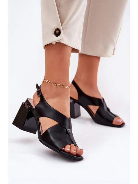 Elegant Women's Heeled Sandals Vinceza 62238 Black