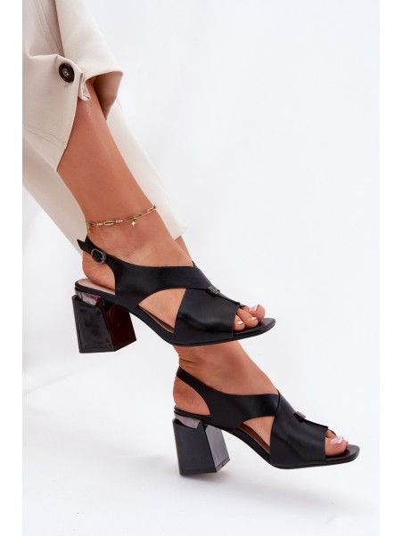 Elegant Women's Heeled Sandals Vinceza 62238 Black