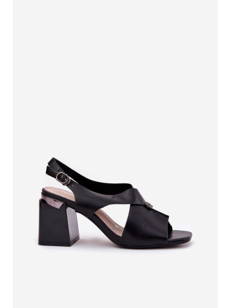 Elegant Women's Heeled Sandals Vinceza 62238 Black