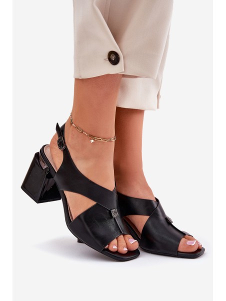 Elegant Women's Heeled Sandals Vinceza 62238 Black