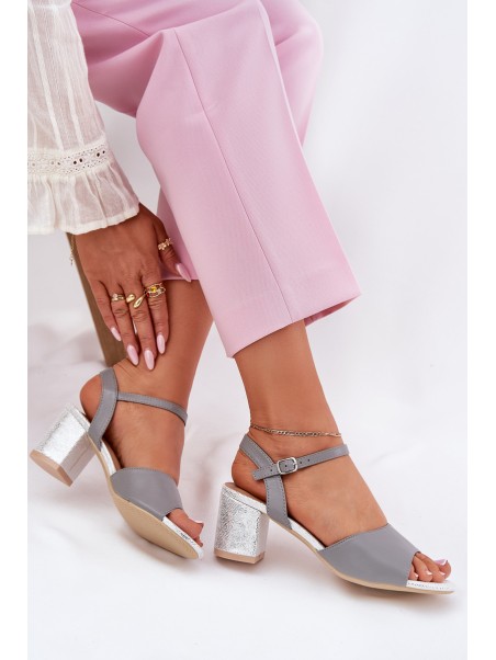 Ladies Heeled Sandals Vinceza 20275 Gray